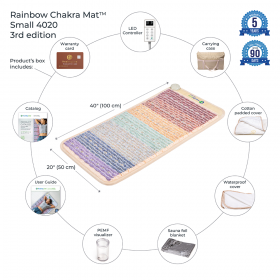 Wellness Device – Rainbow Chakra Mat™ Small 4020 Firm - Photon PEMF InfraMat Pro® Third Edition