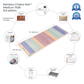 Wellness Device - Rainbow Chakra Mat™ Large 7428 Firm - Photon PEMF InframMat Pro® Third Edition